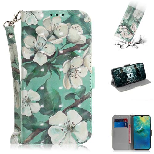 Etui en PU impression de motifs jolies fleurs pour votre Huawei Mate 20