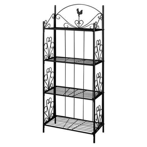 Étagère carrée pour plantes en noir