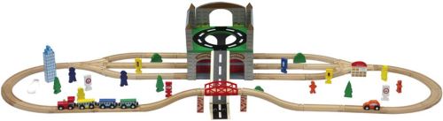 Circuit de train en bois 70 pieces - beeboo - jouet en bois