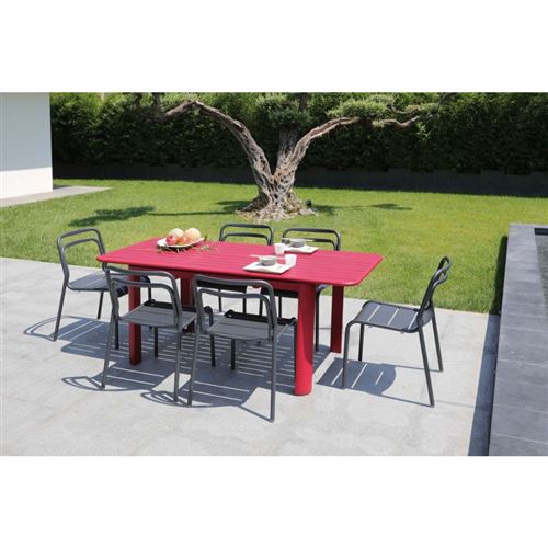 Proloisirs Table En Aluminium Avec Allonge Eos 130 180 Cm Rouge