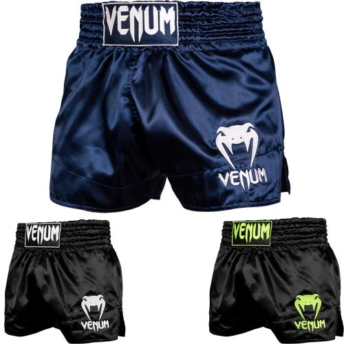 Short de boxe Thaï Venum classic-L-Noir et Blanc---L-Noir et Blanc------Noir - Jaune - L--------Noir et Blanc-