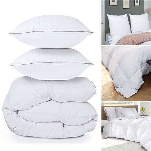 Couette 240x260 Cm 2 Oreillers En Plume D Oie 500g M Anti Acarien Achat Prix Fnac