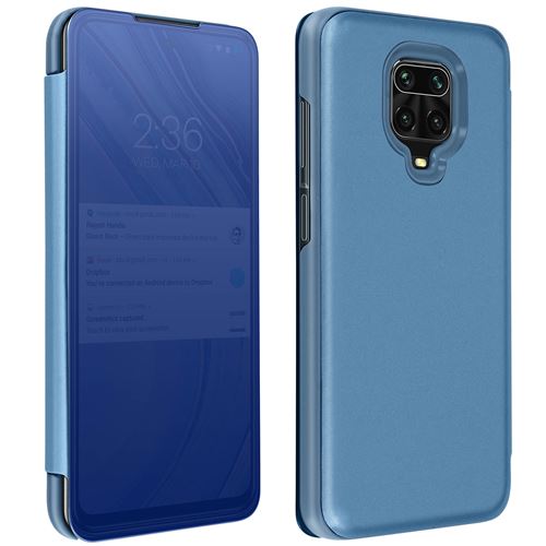 Housse Xiaomi Redmi Note 9S / 9 Pro / 9 Pro Max Design Miroir Support Vidéo bleu