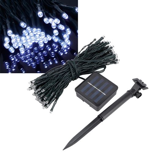 Guirlande lumineuse solaire 17m LED étanche IP67 lumière blanc