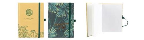 Lot 2 Carnets de notes format A6 Natural way of Life Vert et beige (15,3 x 11,2 x 1)