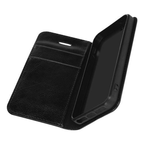 Avizar Étui iPhone 5 / 5S / SE en cuir veritable et finition surpiqué - Noir