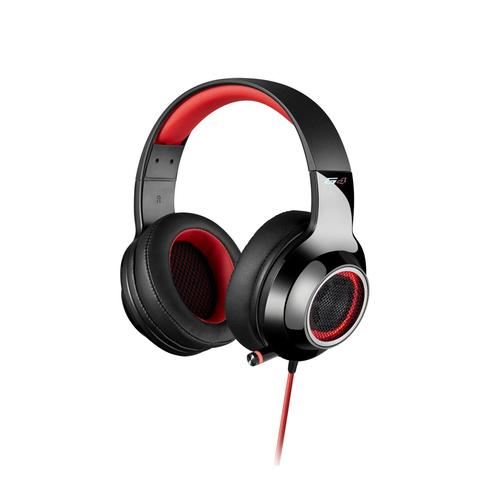 Edifier G4 - Koptelefoon met micro - over oor - met bekabeling - USB - ruisisolatie - rood