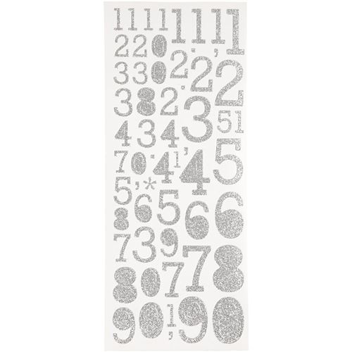 Creotime stickers paillettes figurines argent 10 x 24 cm