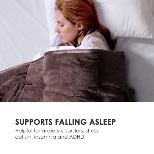 besoa cosycalm couverture ponderee 7kg de perles de gres micropeluche 150 x 200 cm marron achat prix fnac