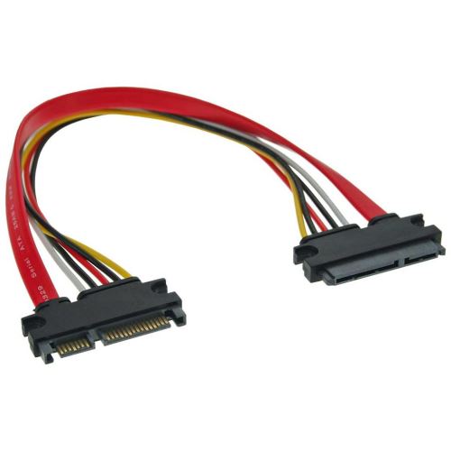 Câble d'alimentation InLine® SATA Data + SATA SATA 6Gb / s mâle vers femelle 0,5 m