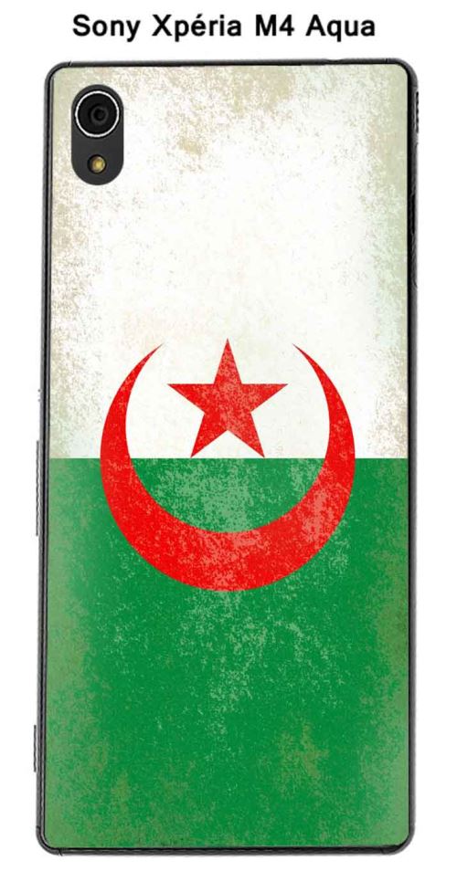 Coque Drapeau Algérie vintage pour Sony Xpéria M4 Aqua