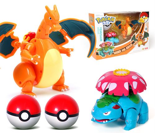 Set de 2 pièces Figurines Delicate Pokémon Charzard + Venusaur modèle d'action ensemble de jouets pour enfants 8-12 cm