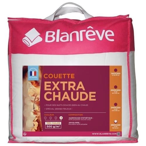 BLANREVE Couette en microfibre extra chaude - 240 x 260 cm - Blanc