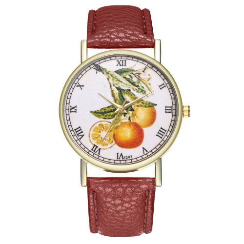 Montre de fruits classique orange montre dames tendance hommes montre à quartz T297-Acafé