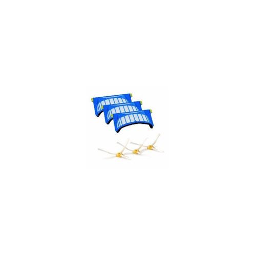 Pack 3 filtres aerovac et 3 brosses laterales pour aspirateur irobot - f232393