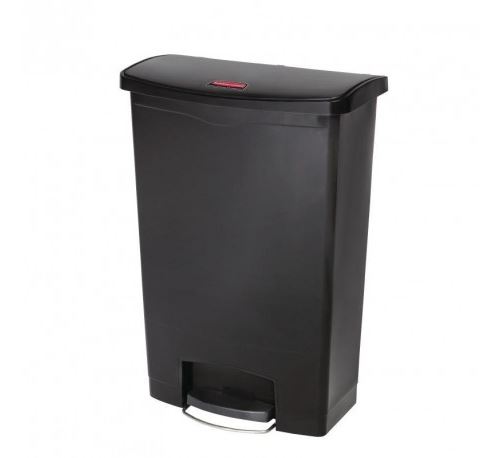 Poubelle à pédale frontale Rubbermaid Slim Jim noire 90L -