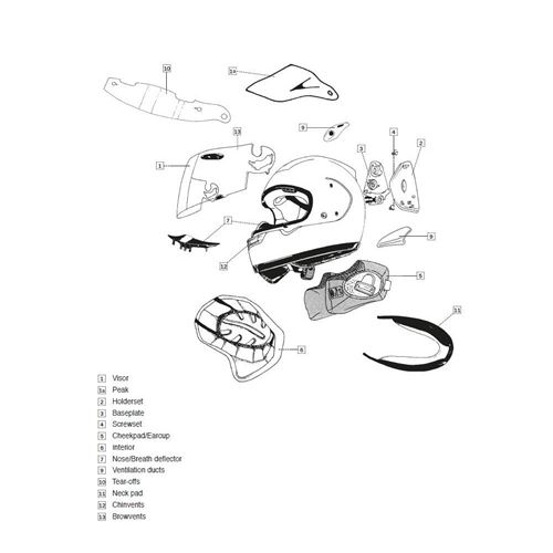 Coussin de joue ARAI Renegade 30mm casque intégral