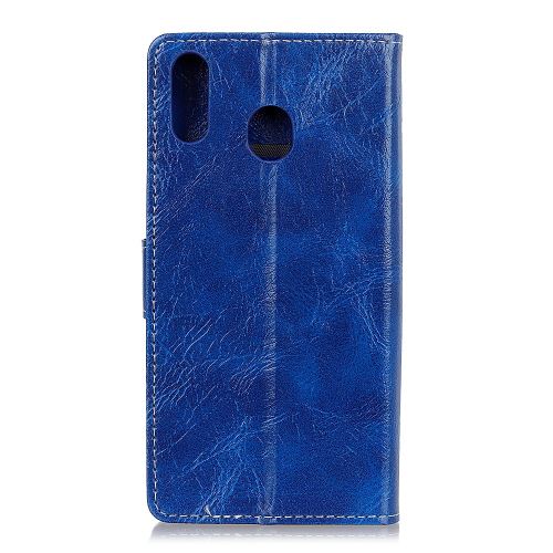 Etui en PU crazy horse bleu pour votre Samsung Galaxy A40