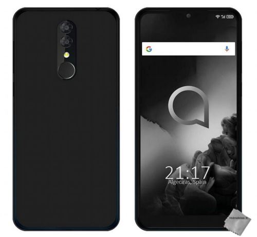 Housse etui coque pochette silicone gel fine pour Alcatel 3 (2019) avec verre trempe - NOIR