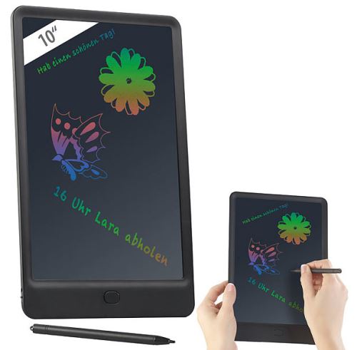 Ardoise LCD 10 25,4 cm multicolore avec stylet et verrouillage des touches