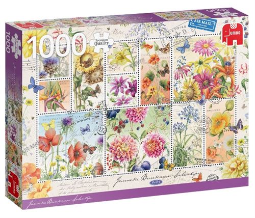 Jumbo puzzle Flower Stamps, Summer Flowers1000 pièces