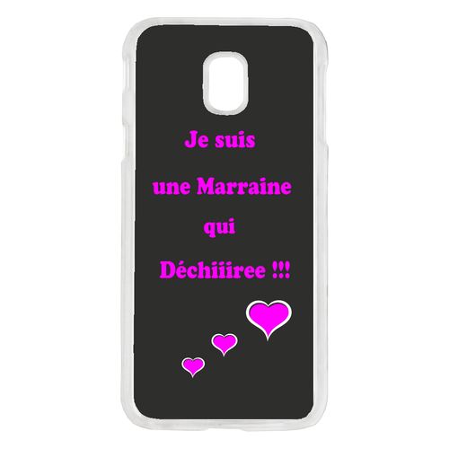 Coque Marraine Rose Et Noir Compatible Galaxy J5 2017 Transparent