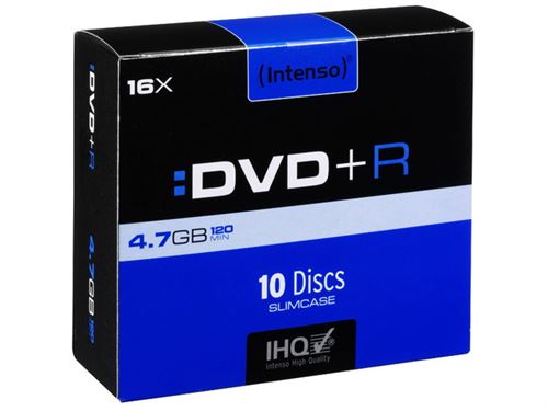  Intenso - 10 x DVD+R - 4.7 Go 16x - bo&icirc;tier CD &eacute;troit 