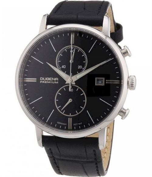 Dugena Premium - 7000181 - Montre Homme - Quartz Chronographe - Chronomètre - Bracelet Cuir Noir