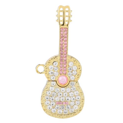 Générique Doré Clé Usb À Mémoire Flash Haute Vitesse En Forme De Guitare E Avec Clé Usb Flash (64G) - Image 1