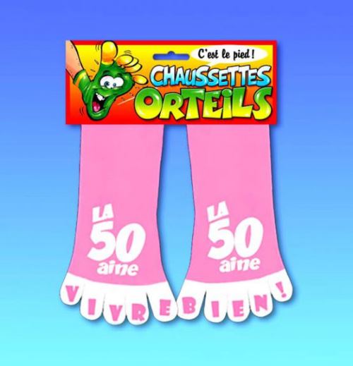chaussettes orteils 50 ans rose
