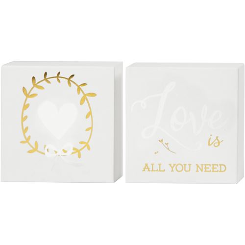 Creotime toile avec motif pour aquarelle amour 10,16 cm 2 pièces
