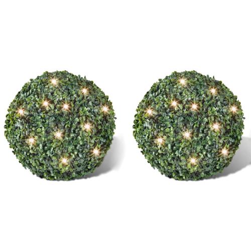 Vidaxl - 2 pi&egrave;ce de boule 35 cm avec guirlande lumineuse solaire 24 led n/a