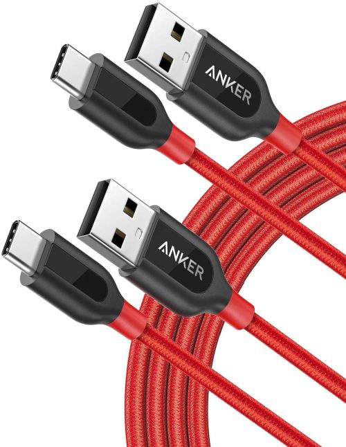 lot de 2 Câbles USB-C vers USB A 2.0 (180cm) Powerline+ avec résistance 56KΩ Pull-up
