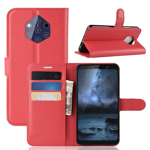 Etui en PU de couleur rouge pour votre Nokia 9 PureView