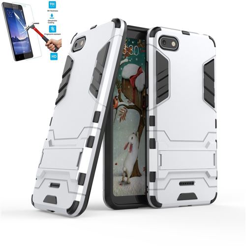 Xiaomi Redmi 6A Anti Choc Silver Avec Film Verre Trempé Coque Housse Etui Antichoc hfs-house®