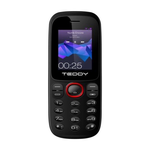 TEDDY 1 - Téléphone mobile - double SIM - GSM - RAM 32 Mo - 0,3 MP - noir, rouge