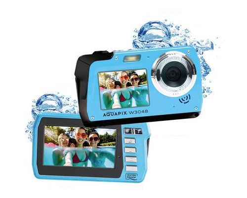 Easypix W3048-I Edge Appareil photo numérique 48 Mill. pixel glace, bleu caméra submersible, écran frontal