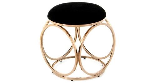 Paris Prix Noir/Rose Tabouret Design "Whitney" 45Cm & Or - Image 3