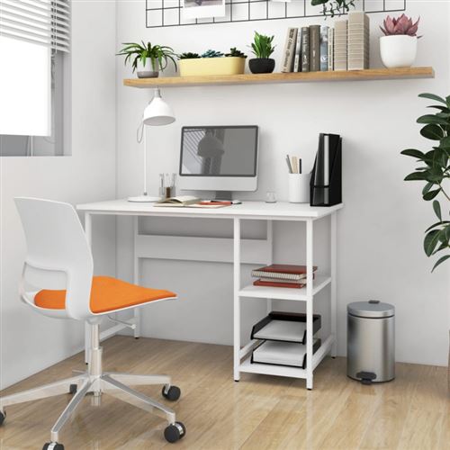 Vidaxl Blanc Bureau D'ordinateur 105X55x72 Cm - Image 3