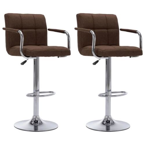 VIDAXL - Tabouret de bar - 92 cm - Marron - Lot de 2 - Image 3