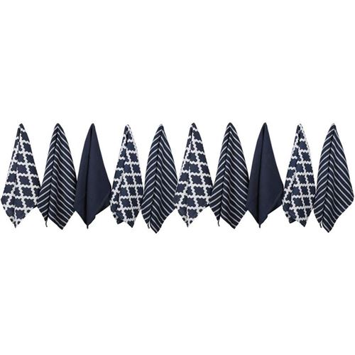 Penguin Home® 100% Torchon en Pur Coton 10-Pièce Set, Marine