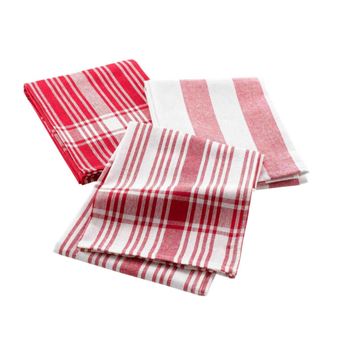 Lot de 3 Torchons "Bayado" 50x70cm Rouge - 1