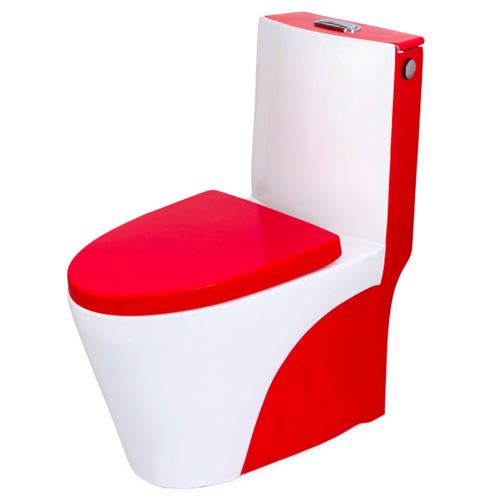 Toilette à poser couleur rouge et blanc Cuvette WC monobloc céramique