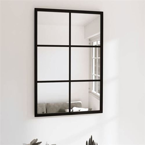 Vidaxl Noir Miroir Mural 60X40 Cm Métal - Image 3