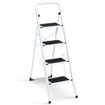 Escabeau 2 Marches Acier BM TOOLS BMT-ESC2-ACC – Hauteur Travail 47 Cm – Anti-Dérapant – Pliant Et Léger – Charge Max 150 Kg – Norme EN131