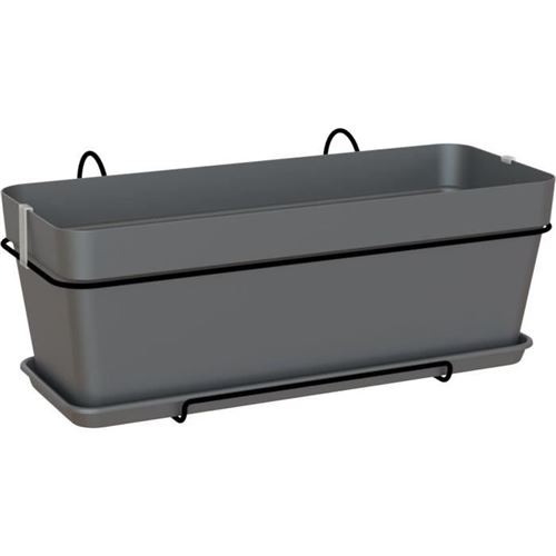 Jardiniere balcon CAPRI - Plastique - Anthracite - Rectangulaire - 50,2 x 28,5 x h20,7 cm - ARTEVASI - Image 3