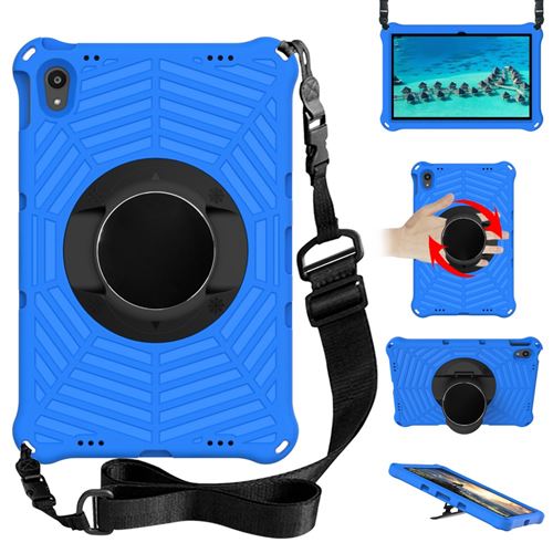 GENERIQUE - Coque Lenovo Tab P11 11 pouces - Texture Toile d'Araignée - Antichoc - Béquille - Bleu - Image 3