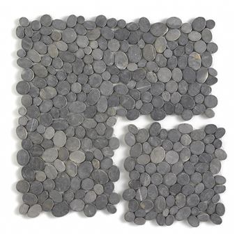 Carrelage de mosaïque (Boite de 1m²) / Plaque mosaïque mur et sol en marbre naturel coloris gris mat - 33 x 33 cm - PEGANE - - 1