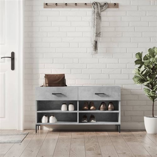 Vidaxl Gris Banc À Chaussures 102X35x55 Cm - Image 3
