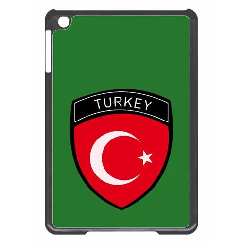 Coque tablette My-Kase pour iPad mini 2 - blason turquey fond vert - Plastique Noir